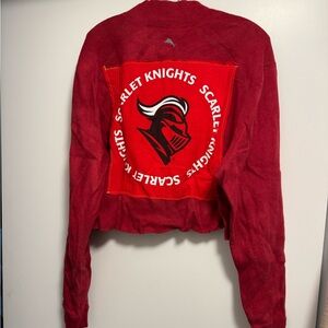 Tommy Bahama Upcycled Rutgers Tie Dye Red Quarter-Zip Pullover